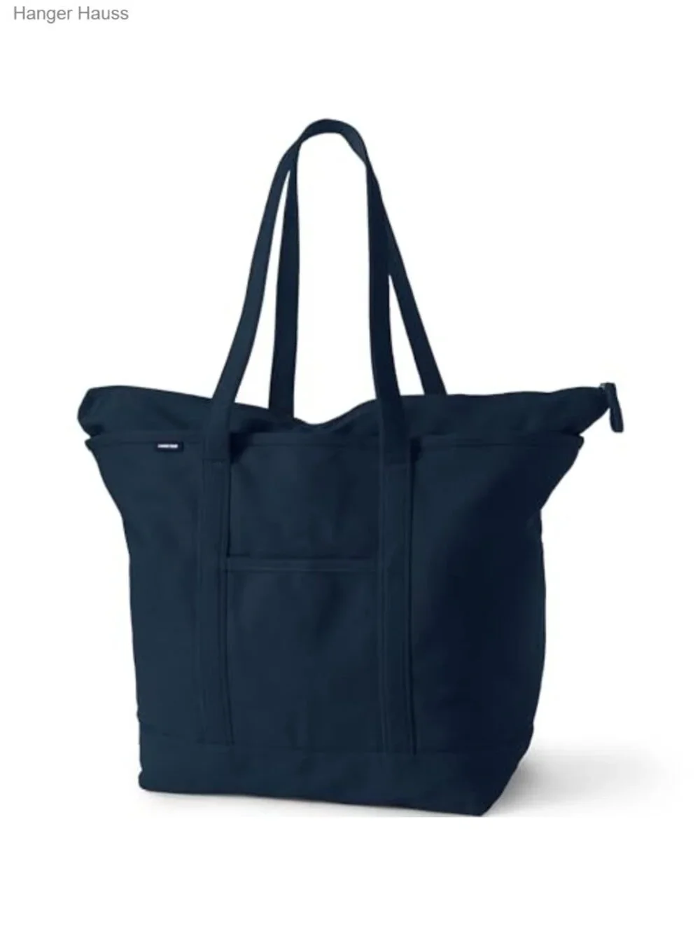 Canvas Zip Top Tote Bag - Structured Base, Water-Resistant, Work Commuter